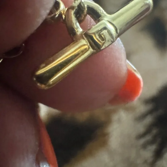 Givenchy Gold Tone Pendant Necklace with Black, Yellow, Green, and Blue Stones - Picture 6 of 7